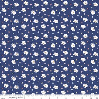 SIMPLE PLEASURES HEART DAISIES NAVY