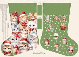 SANTA PAWS KITTEN STOCKING