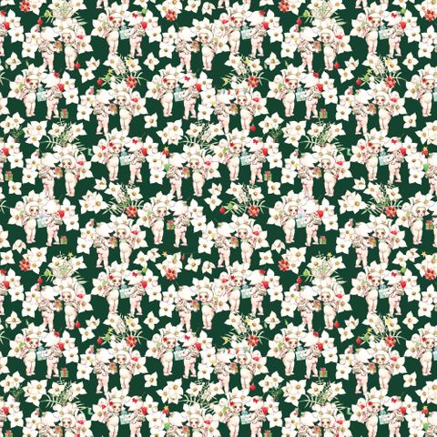 MAY GIBBS XMAS PINK BORONIA 2 DARK GREEN