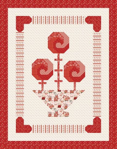 SANDY GERVAIS RED, WHITE AND BLOOM QUILT PATTERN
