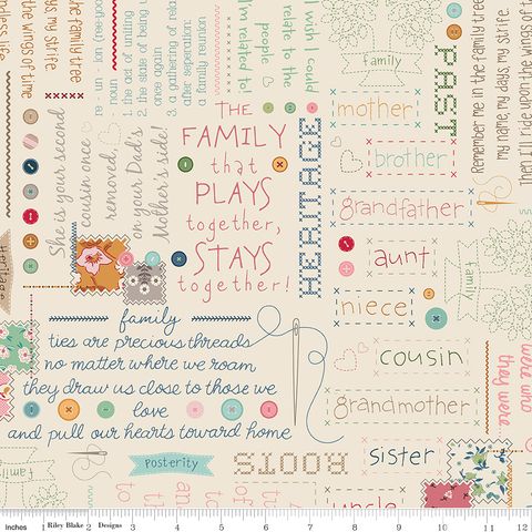 FAMILY REUNION 107/108" WIDE BACK STITCHED FAMILIE