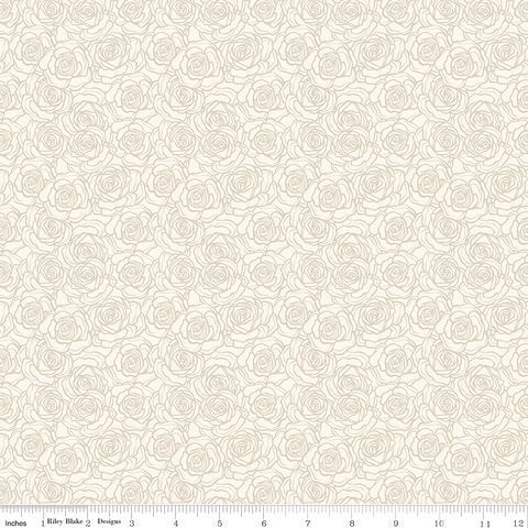 TO MY LOVE 107/108" WIDE BACK TONAL ROSES CREAM