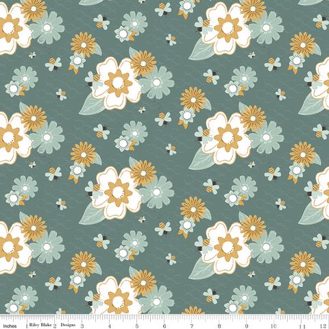 BEES AND BLOSSOMS MAIN TEAL