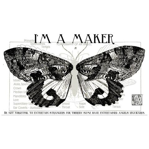 SHE WHO SEWS�THE MAKER 24" X 43" ANGEL MAKER MURAL
