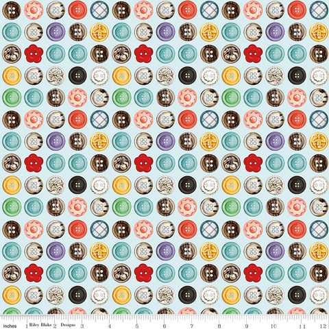 SHE WHO SEWS�THE MAKER BUTTON BOX BLUE