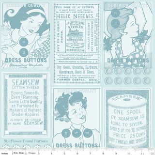 SHE WHO SEWS�THE MAKER BUTTON CARD PATCH BLUE