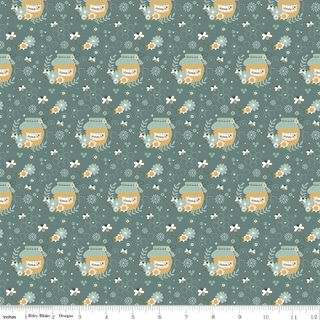 BEES AND BLOSSOMS HONEY POT TEAL