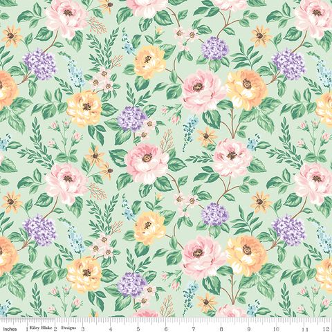 ANNE WITH AN E 107/108" WIDE BACK FLORAL MINT