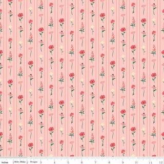 BRIARHILL FLORAL STRIPES PEACHES 'N CREAM