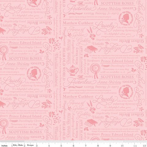 ANNE WITH AN E TEXT PINK