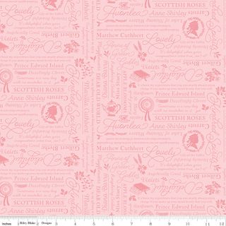 ANNE WITH AN E TEXT PINK