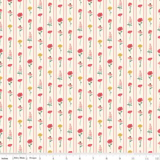 BRIARHILL FLORAL STRIPES VINTAGE WHITE