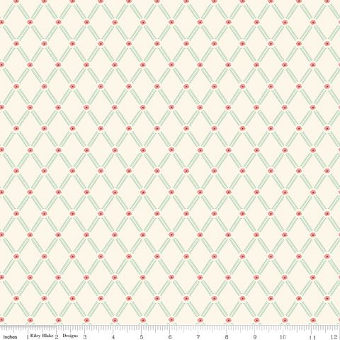 BRIARHILL TRELLIS VINES VINTAGE WHITE