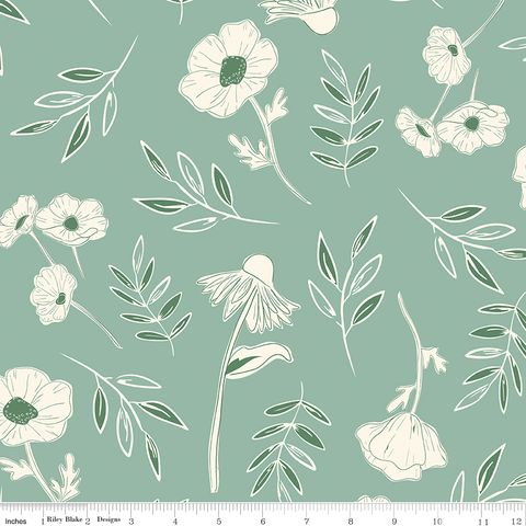 BRIARHILL 107/108" WIDE BACK BOHO FLORAL PISTACHIO