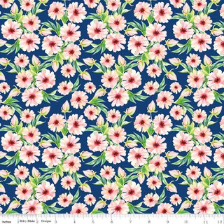 PEONIES & PEARS FLOWERS NAVY