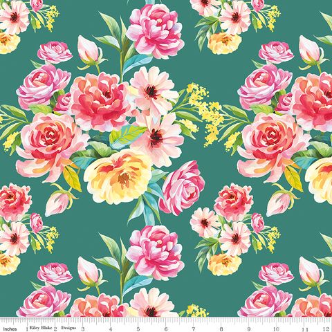 PEONIES & PEARS MAIN GREEN