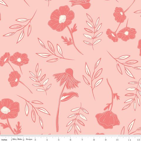 BRIARHILL 107/108" WIDE BACK BOHO FLORAL PEACHES '