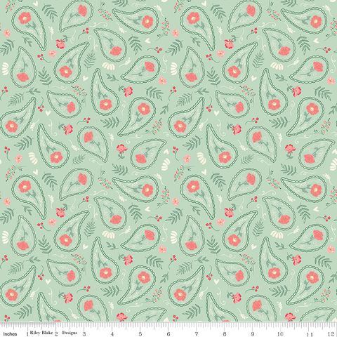 BRIARHILL FLORAL SWIRLS SAGE