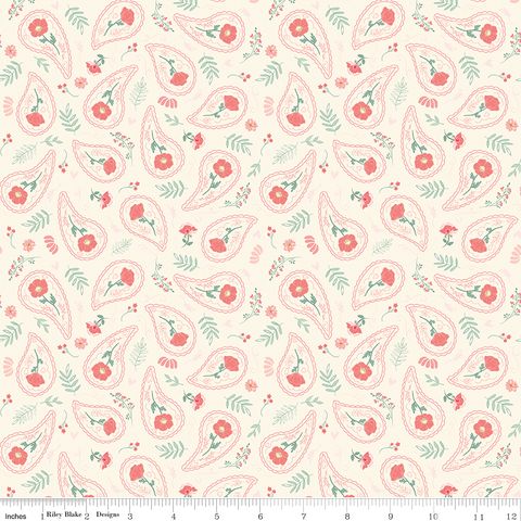BRIARHILL FLORAL SWIRLS VINTAGE WHITE