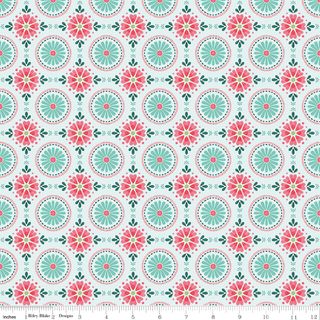 PEONIES & PEARS MOSAIC TURQUOISE