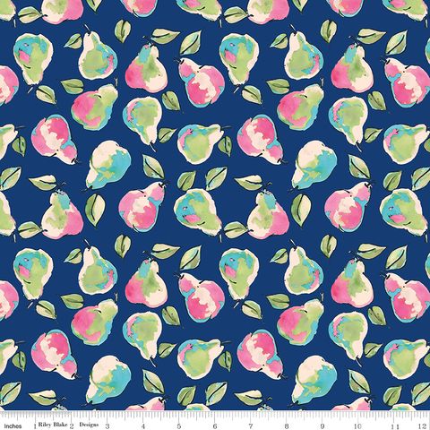 PEONIES & PEARS PEARS NAVY