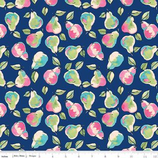 PEONIES & PEARS PEARS NAVY