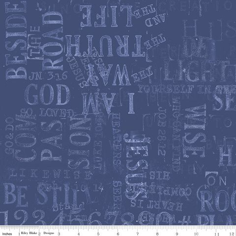 GOOD BOOK BASICS SUNDAY STAMP ART BLUE