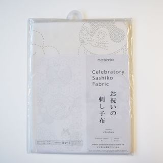 SASHIKO FABRIC CELEBRATORY KOTOBUKI WHITE