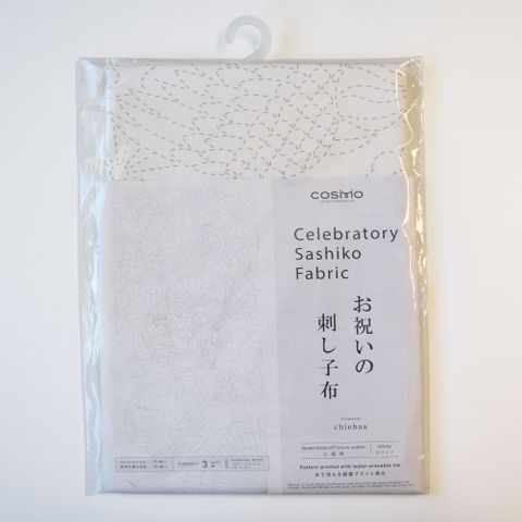 SASHIKO FABRIC CELEBRATORY SEVEN GODS WHITE