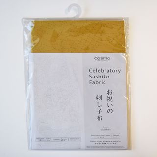 SASHIKO FABRIC CELEBRATORY SEVEN GODS MUSTARD