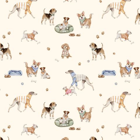 SEW MANY ANIMALS - DOGS CREAM