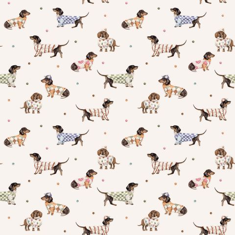 SEW MANY ANIMALS - DASCHUNDS CREAM
