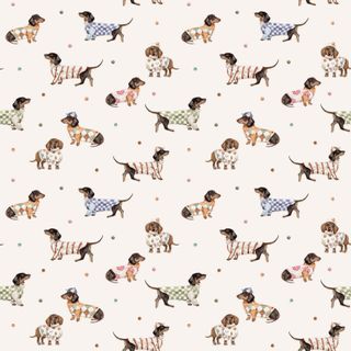 SEW MANY ANIMALS - DASCHUNDS CREAM