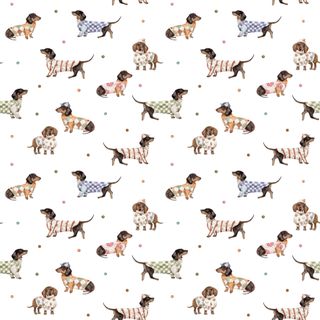 SEW MANY ANIMALS - DASCHUNDS WHITE