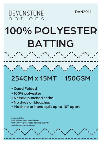 BATTING POLYESTER 100% 254CM 150GSM 15MT
