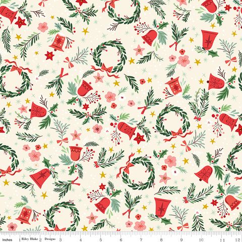 CAROL BERRIES AND BOUGHS IVORY SPARKLE