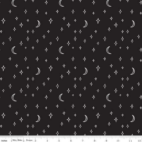 VINTAGE BOO STARS AND MOONS BLACK GLOW IN THE DARK