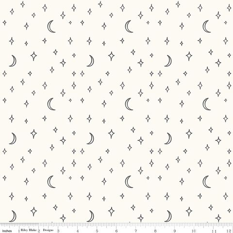 VINTAGE BOO STARS AND MOONS VINTAGE WHITE