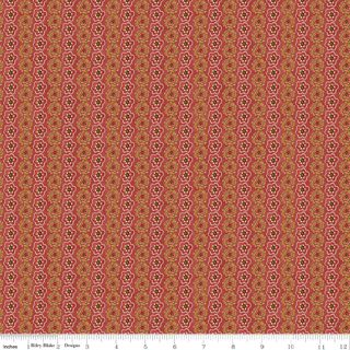 WADDLE'S CHRISTMAS FLORAL STRIPE RED