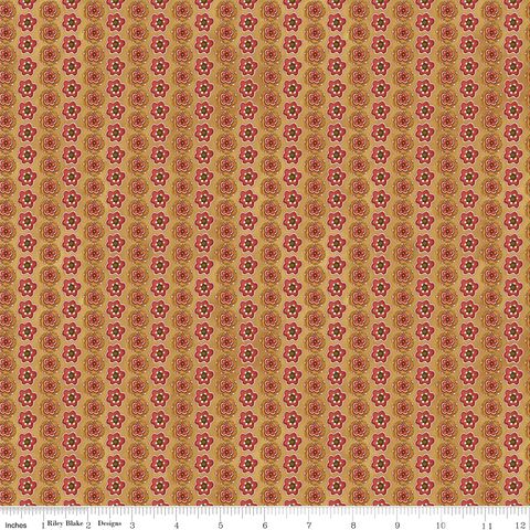 WADDLE'S CHRISTMAS FLORAL STRIPE GOLD