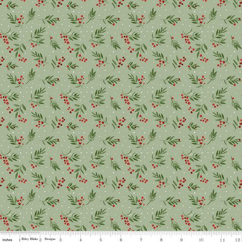 PEACE ON EARTH TOSSED BERRIES LIGHT GREEN