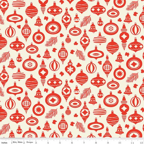 CHRISTMAS CHEER 107/108" WIDE BACK FESTIVE BAUBLES