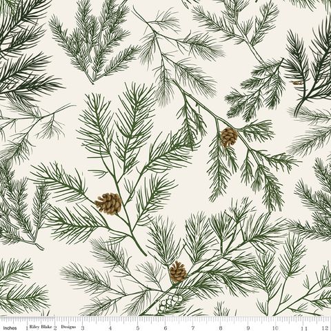PEACE ON EARTH 107/108" WIDE BACK PINE CREAM