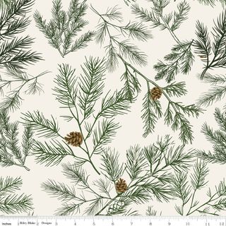 PEACE ON EARTH 107/108" WIDE BACK PINE CREAM