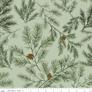 PEACE ON EARTH 107/108" WIDE BACK PINE LIGHT GREEN