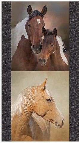HORSESHOE CREEK 23 1/2" X 43 1/2" HORSES PANEL #2
