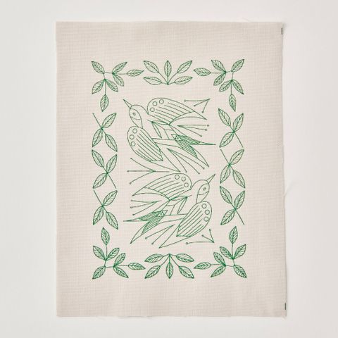 ALICE MAKABE SWALLOW GARDEN EMB. KIT - PALE GRAY