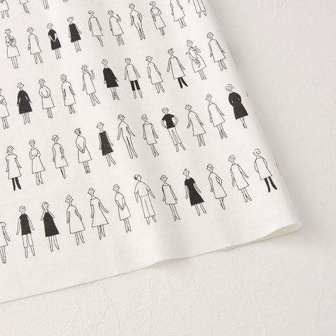 100 NEE-SAN LADIES W/ GENTS EMB. FABRIC - WHITE