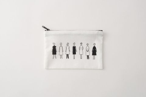 100 NEE-SAN LADIES PRE SEWN ZIPPER POUCH WHITE