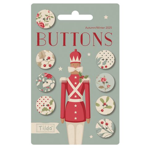 #TILDA MERRY LITTLE CHRISTMAS BUTTONS 16MM